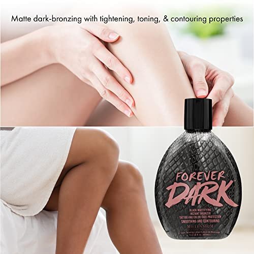 Millennium Tanning Forever Dark Black Mattifying Instant Bronzer Tanning Lotion, 13.5 oz Avelisse