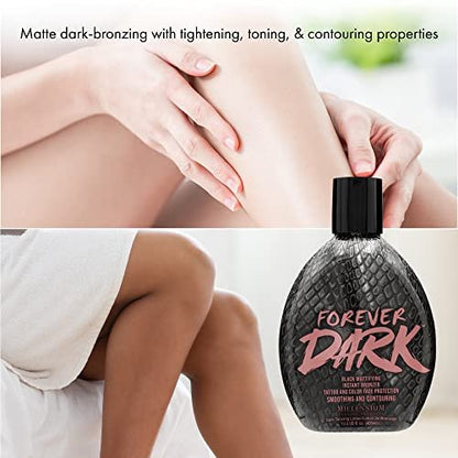 Millennium Tanning Forever Dark Black Mattifying Instant Bronzer Tanning Lotion, 13.5 oz Avelisse