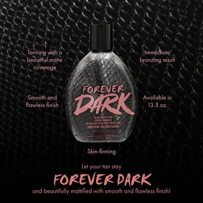 Millennium Tanning Forever Dark Black Mattifying Instant Bronzer Tanning Lotion, 13.5 oz Avelisse