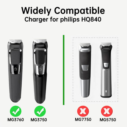 8V 100mA Replacement Power Cord Compatible with Philips Norelco HQ840 Shaver & Multigroom Trimmer 3000 Series