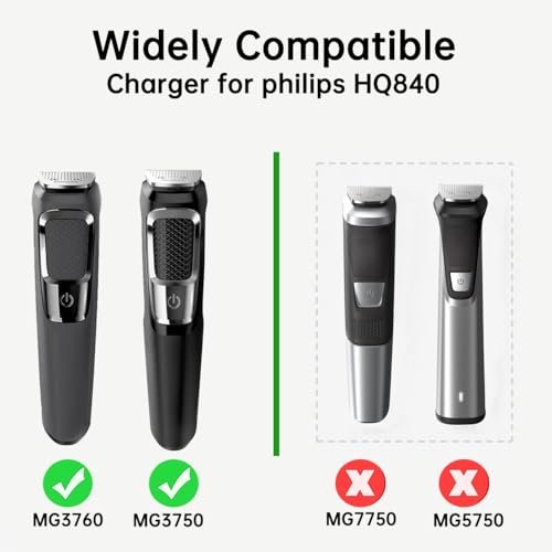 8V 100mA Replacement Power Cord Compatible with Philips Norelco HQ840 Shaver & Multigroom Trimmer 3000 Series - görsel 6