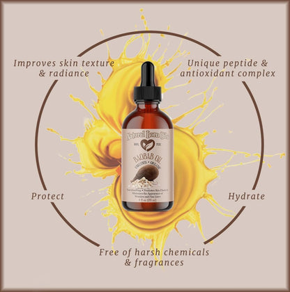 Natural Born Oils 4oz Baobab Oil – 100% Pure, Organic, Cold-Pressed, Unrefined, Non-Comedogenic Face & Body Moisturizer with Pump & Dropper
