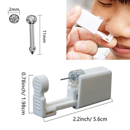 3 Pack Nose Piercing Kit with Disposable Safety Gun & 10 Nose Rings Studs - YWDKJGS