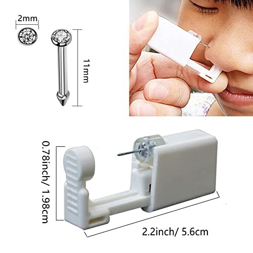 3 Pack Nose Piercing Kit with Disposable Safety Gun & 10 Nose Rings Studs - YWDKJGS - görsel 4