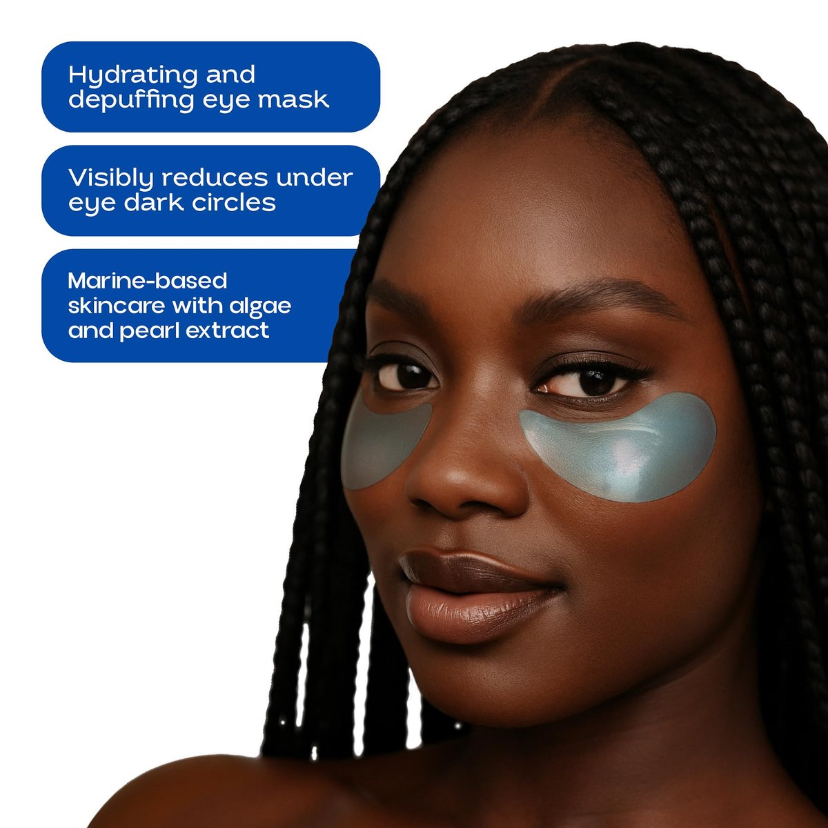 Under Eye Patches with Collagen, Caffeine & Hyaluronic Acid – 30 Pairs Blue Eye Masks for Depuffing, Hydrating, Reducing Dark Circles & Eye Bags, Smoothing Fine Lines - görsel 3