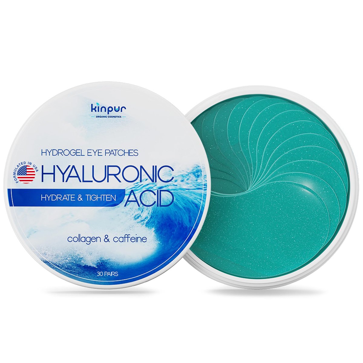 Under Eye Patches with Collagen, Caffeine & Hyaluronic Acid – 30 Pairs Blue Eye Masks for Depuffing, Hydrating, Reducing Dark Circles & Eye Bags, Smoothing Fine Lines - görsel 1