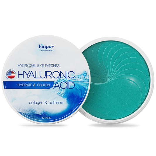 Under Eye Patches with Collagen, Caffeine & Hyaluronic Acid – 30 Pairs Blue Eye Masks for Depuffing, Hydrating, Reducing Dark Circles & Eye Bags, Smoothing Fine Lines