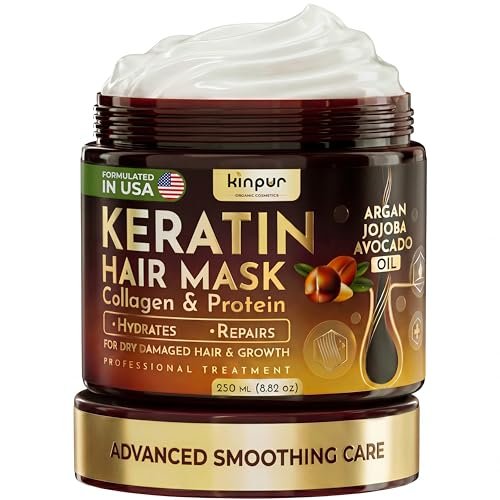 Keratin Hair Mask for Dry, Damaged or Long Hair - Deep Conditioner Masque with Protein, Coconut, Jojoba & Avocado Oil – Collagen Treatment for Hair Growth & Hydration, Split Ends Repair, Color-Safe Avelisse