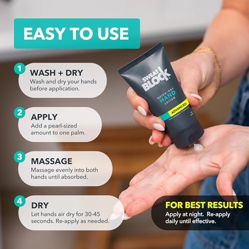 SweatBlock Antiperspirant Hand Lotion – Quick-Dry Hyperhidrosis Treatment for Sweaty Palms, 1.69 fl oz Travel Size, Dermatologist Tested, Non-Irritating for Men and Women Avelisse