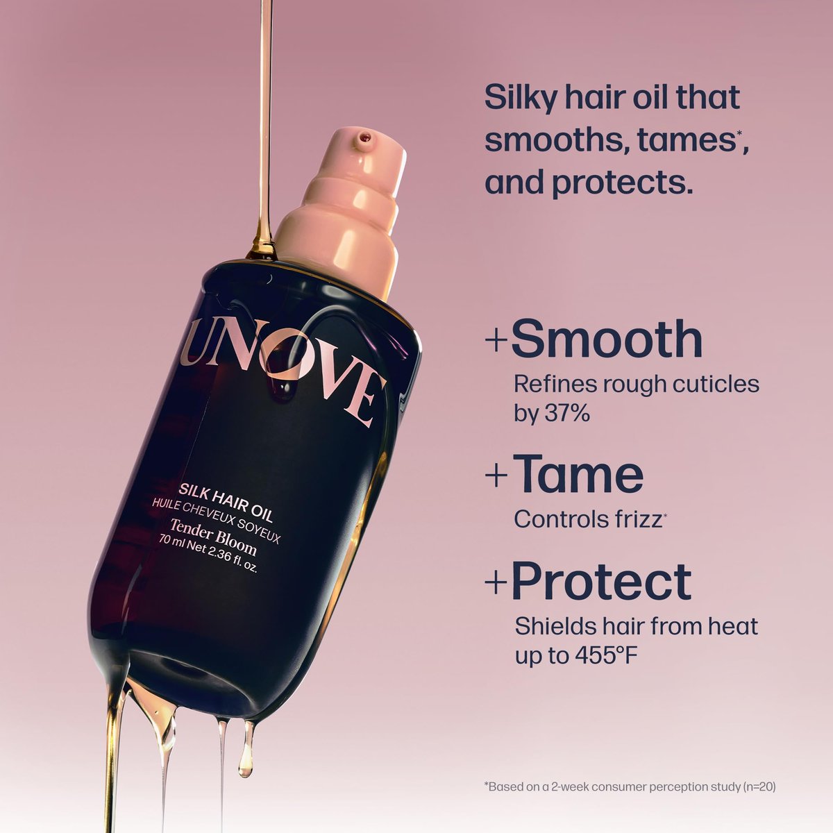 UNOVE Silk Oil Essence Hair Serum – Nourishing Lightweight Hair Oil for Dry, Frizzy & Damaged Hair, Frizz Control & Heat Protection, 70ml Avelisse