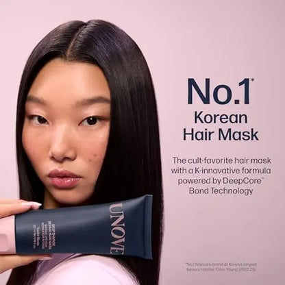 UNOVE Deep Damage Repair Hair Mask - Protein Hair Treatment for Damaged, Dry, Frizzy Hair - Deep Conditioning Keratin Mask - Korean Hair Care - Tender Bloom, 7 fl oz Avelisse