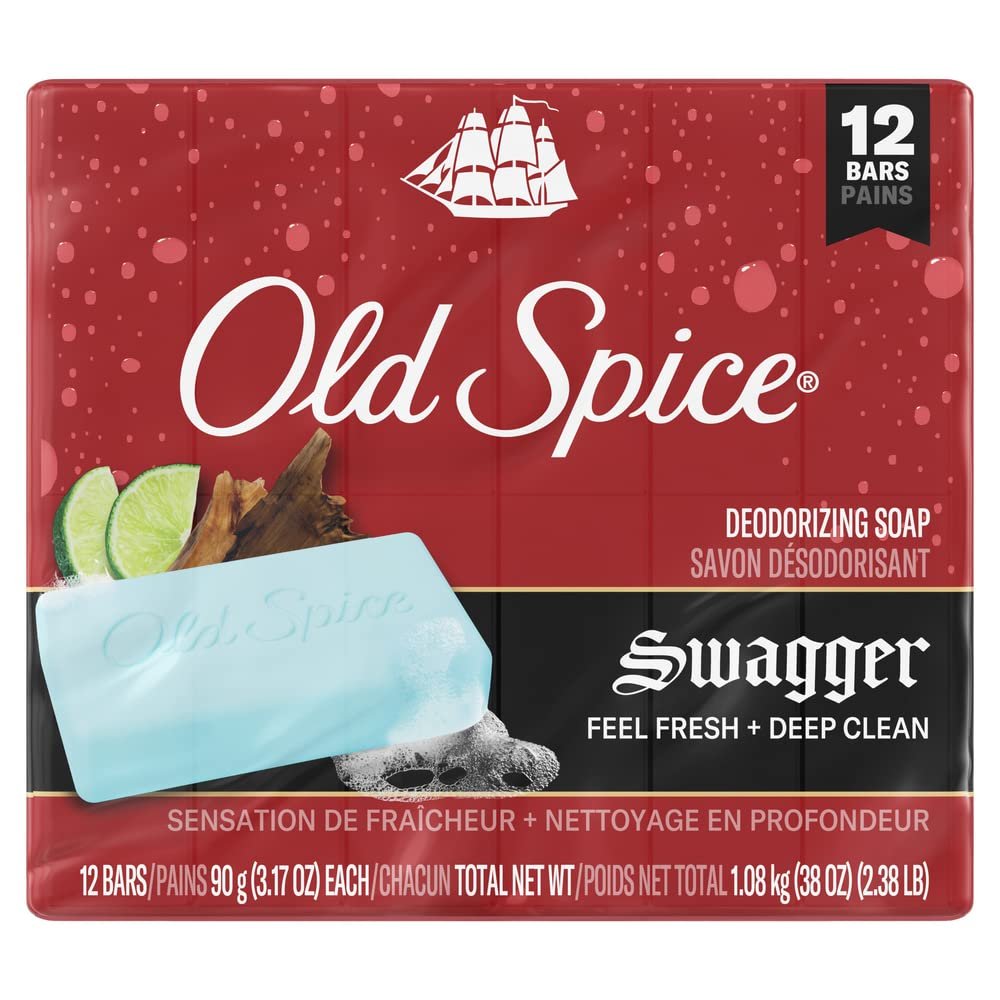 Old Spice Swagger Bar Soap for Men, 3.17 oz (12 Bars) – Long-Lasting Scent & Deep Cleansing - görsel 1