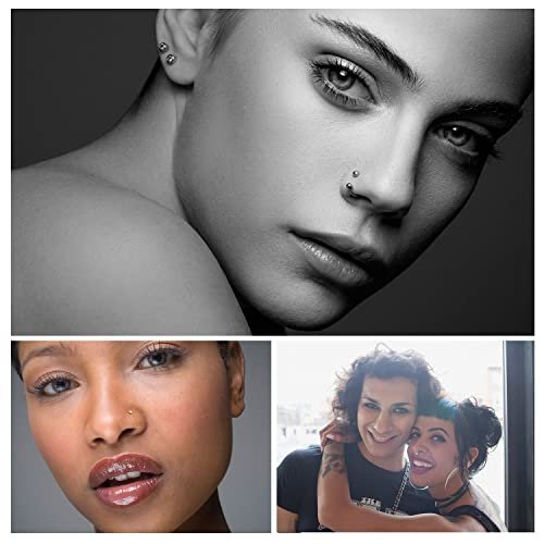 Nose Piercing Kit - 2 Pack Disposable Self Piercing Gun with 10 Nose Rings, 20G White Crystal Cubic Zirconia - görsel 11