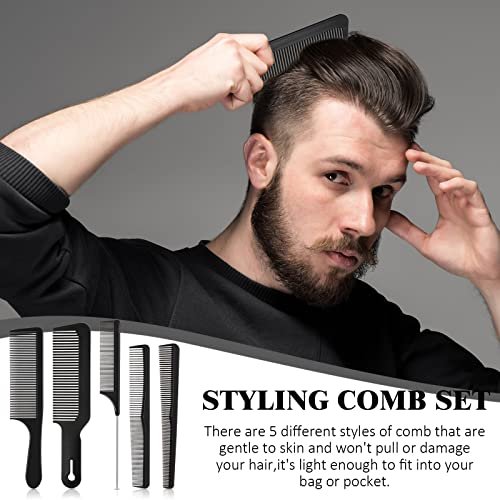Patelai 5-Piece Carbon Fiber Hair Cutting Comb Set – Anti-Static, Heat Resistant Barber Combs for Men & Women - görsel 8