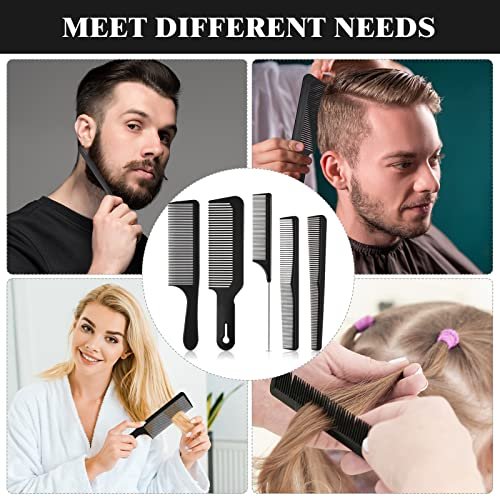 Patelai 5-Piece Carbon Fiber Hair Cutting Comb Set – Anti-Static, Heat Resistant Barber Combs for Men & Women - görsel 12