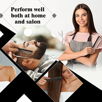 Patelai 5-Piece Carbon Fiber Hair Cutting Comb Set – Anti-Static, Heat Resistant Barber Combs for Men & Women