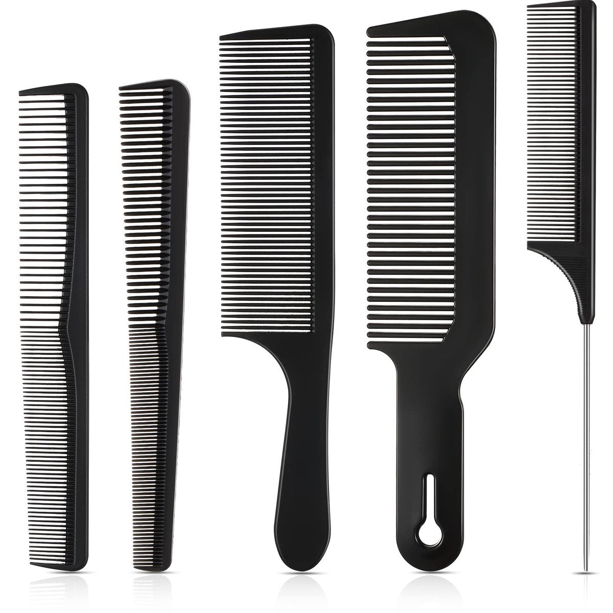 Patelai 5-Piece Carbon Fiber Hair Cutting Comb Set – Anti-Static, Heat Resistant Barber Combs for Men & Women - görsel 1