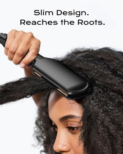 VANESSA PRO Titanium Flat Iron Hair Straightener for Natural Hair, 2 inch Wide Plate Silk Press Straightener for Thick Hairs, Gold Avelisse