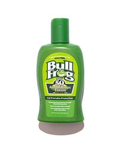 Bullfrog Sunscreen Amphibious Lotion SPF 50 - Oxybenzone & Octinoxate Free, Broad Spectrum Moisturizing UVA/UVB Sunscreen, 5 oz Avelisse