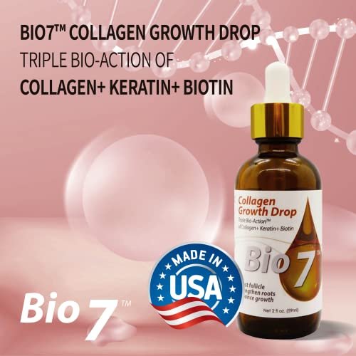 BIO7 Collagen Hair Growth Drops with Triple Bio-Action – Boost Follicles, Repair Damage, Improve Density – 2 Fl Oz - By Natures - görsel 12