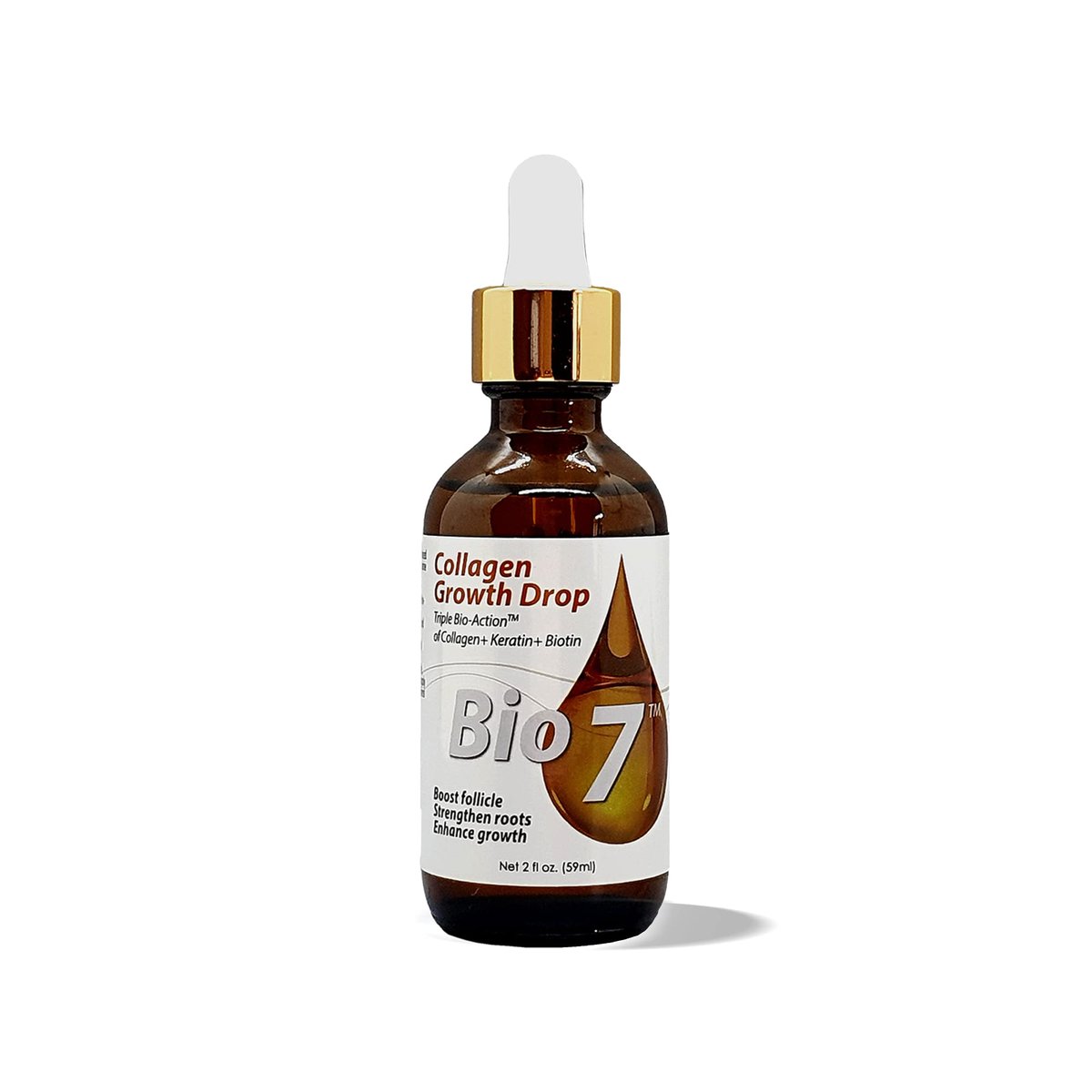 BIO7 Collagen Hair Growth Drops with Triple Bio-Action – Boost Follicles, Repair Damage, Improve Density – 2 Fl Oz - By Natures - görsel 1