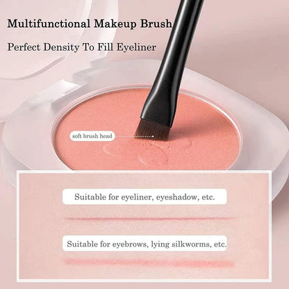 Raffaello Ultra-Thin Eyebrow Brush Set - 3Pcs Angled Precision Eyeliner & Eyebrow Makeup Brushes, Cruelty-Free Synthetic Bristles (Black)