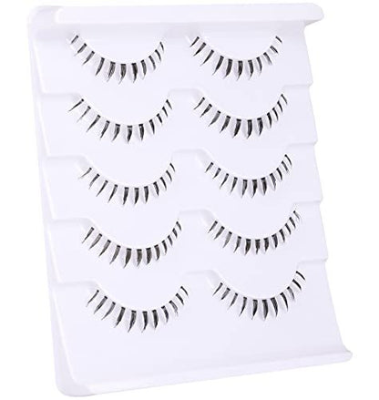 Wispy Natural Mink Lashes Bottom Lashes Clear Band DIY False Eyelashes Reusable Soft Handmade - Black Synthetic Fiber Avelisse