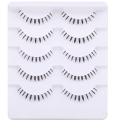 Wispy Natural Mink Lashes Bottom Lashes Clear Band DIY False Eyelashes Reusable Soft Handmade - Black Synthetic Fiber Avelisse