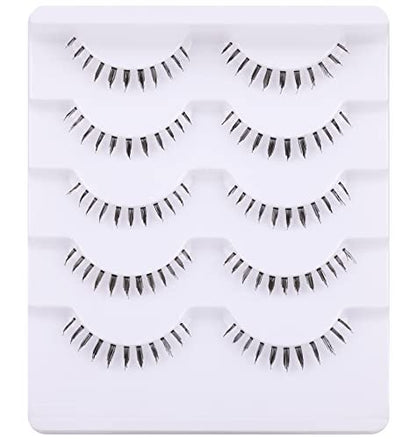 Wispy Natural Mink Lashes Bottom Lashes Clear Band DIY False Eyelashes Reusable Soft Handmade - Black Synthetic Fiber Avelisse