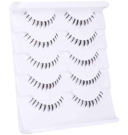 Wispy Natural Mink Lashes Bottom Lashes Clear Band DIY False Eyelashes Reusable Soft Handmade - Black Synthetic Fiber Avelisse