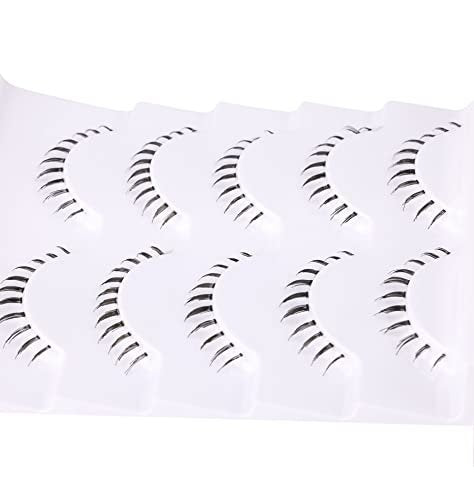 Wispy Natural Mink Lashes Bottom Lashes Clear Band DIY False Eyelashes Reusable Soft Handmade - Black Synthetic Fiber Avelisse