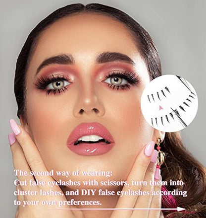 Wispy Natural Mink Lashes Bottom Lashes Clear Band DIY False Eyelashes Reusable Soft Handmade - Black Synthetic Fiber Avelisse