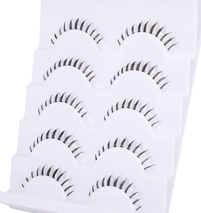 Wispy Natural Mink Lashes Bottom Lashes Clear Band DIY False Eyelashes Reusable Soft Handmade - Black Synthetic Fiber Avelisse