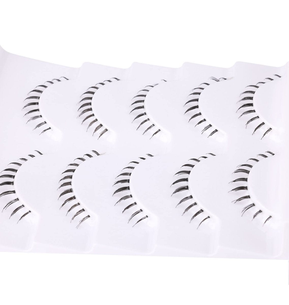 Wispy Natural Mink Lashes Bottom Lashes Clear Band DIY False Eyelashes Reusable Soft Handmade - Black Synthetic Fiber Avelisse