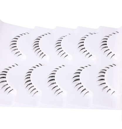 Wispy Natural Mink Lashes Bottom Lashes Clear Band DIY False Eyelashes Reusable Soft Handmade - Black Synthetic Fiber Avelisse