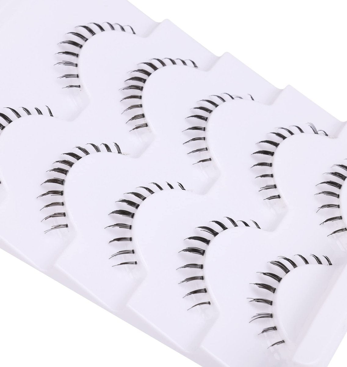 Wispy Natural Mink Lashes Bottom Lashes Clear Band DIY False Eyelashes Reusable Soft Handmade - Black Synthetic Fiber Avelisse