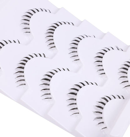 Wispy Natural Mink Lashes Bottom Lashes Clear Band DIY False Eyelashes Reusable Soft Handmade - Black Synthetic Fiber Avelisse