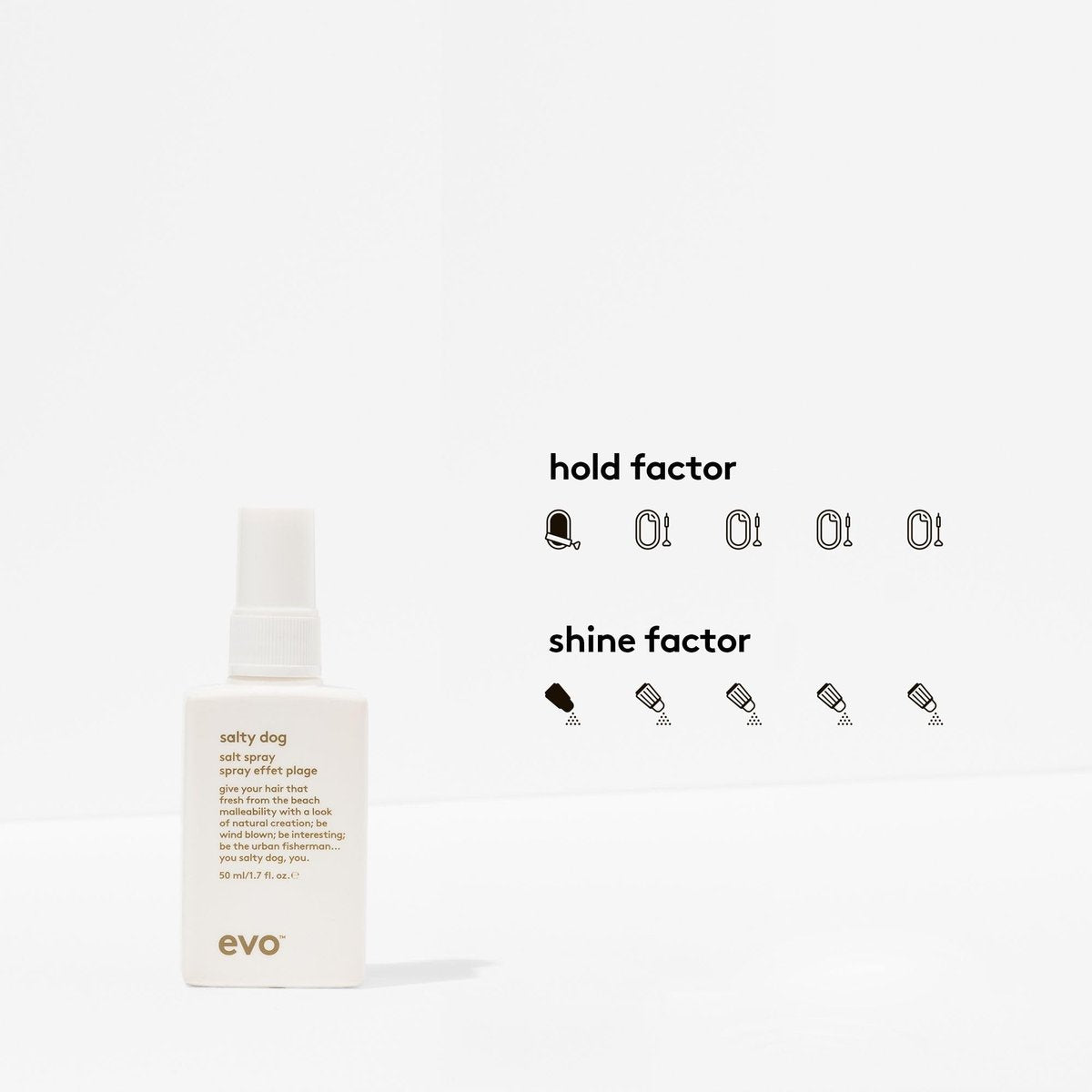 EVO Salty Dog Sea Salt Hair Spray - Beachy Texture & Volumizing Spray with Matte Finish, Travel Size 1.7 fl oz Avelisse