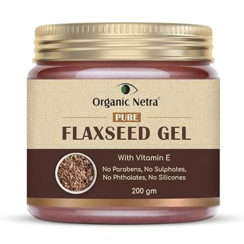 Organic Netra Pure Flaxseed Gel with Vitamin E for Hair & Skin - 7.05 oz - Strengthens & Nourishes, Reduces Fine Lines & Wrinkles, Safe for All Skin Types Avelisse