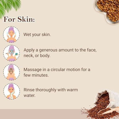 Organic Netra Pure Flaxseed Gel with Vitamin E for Hair & Skin - 7.05 oz - Strengthens & Nourishes, Reduces Fine Lines & Wrinkles, Safe for All Skin Types Avelisse