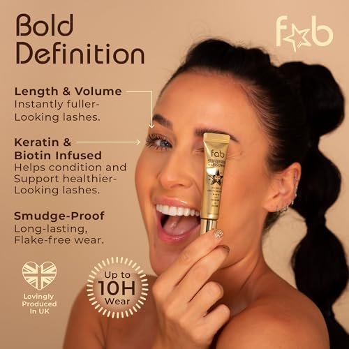 Fab Superstar Mascara: Waterproof Volumizing High Lash Lift Beauty Mascara - Black, 0.35 Fl Oz Avelisse