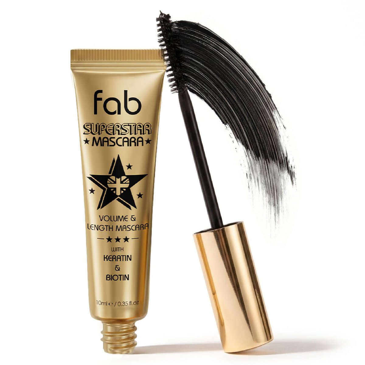 Fab Superstar Mascara: Waterproof Volumizing High Lash Lift Beauty Mascara - Black, 0.35 Fl Oz Avelisse