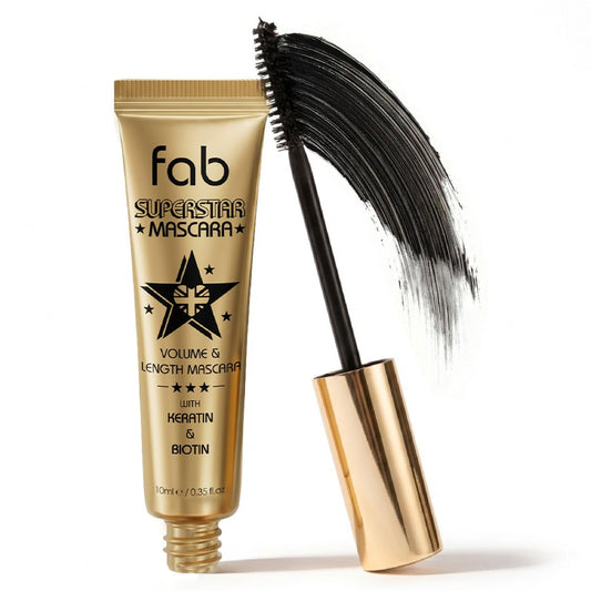 Fab Superstar Mascara: Waterproof Volumizing High Lash Lift Beauty Mascara - Black, 0.35 Fl Oz Avelisse