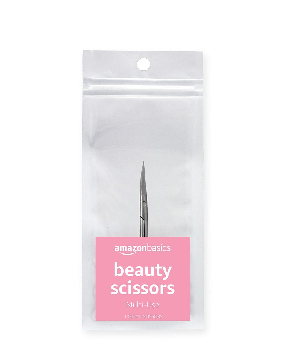 Stainless Steel Curved Beauty Scissors for Precision Grooming - Multipurpose Cuticle and Nail Scissors, Silver - görsel 1