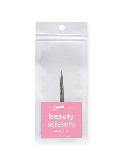 Stainless Steel Curved Beauty Scissors for Precision Grooming - Multipurpose Cuticle and Nail Scissors, Silver