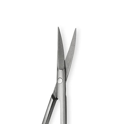 Stainless Steel Curved Beauty Scissors for Precision Grooming - Multipurpose Cuticle and Nail Scissors, Silver