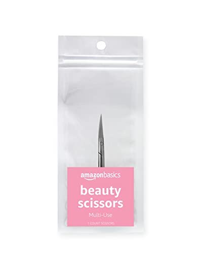Stainless Steel Curved Beauty Scissors for Precision Grooming - Multipurpose Cuticle and Nail Scissors, Silver
