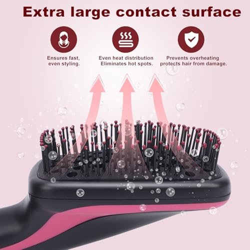 Sonew 2-in-1 Hair Dryer Brush & Straightener Blow Dryer Brush with Negative Ions - Detangles, Smooths Hair, Reduces Frizz & Static (Black) Avelisse