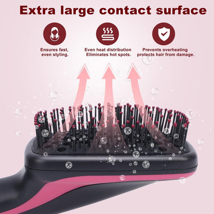 Sonew 2-in-1 Hair Dryer Brush & Straightener Blow Dryer Brush with Negative Ions - Detangles, Smooths Hair, Reduces Frizz & Static (Black) Avelisse
