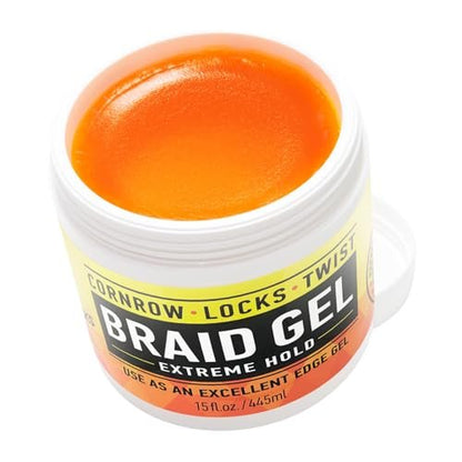 AllDay Locks Braid Gel Extreme Hold – Braiding Gel for Cornrows, Locks & Twisting, Moisturizing Edge Control, Natural Formula, 15 oz